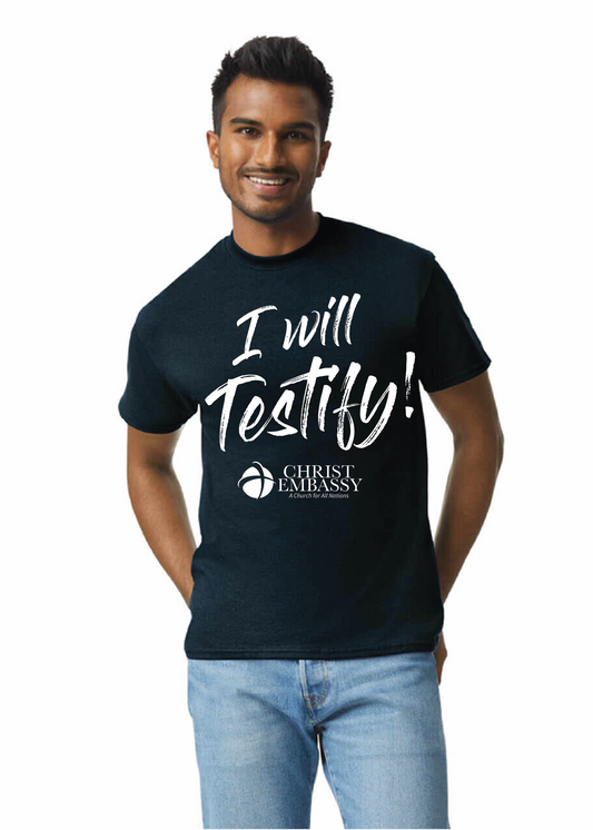 I Will Testify Black T-Shirt (En)