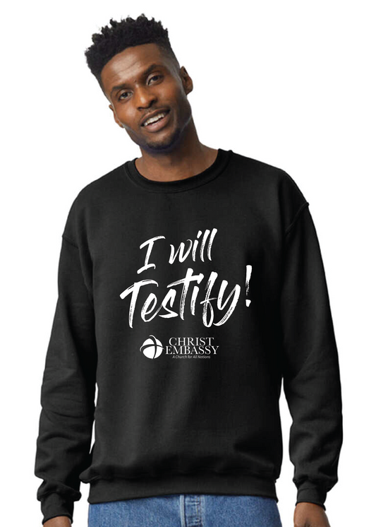 I Will Testify Black Sweatshirt (En)