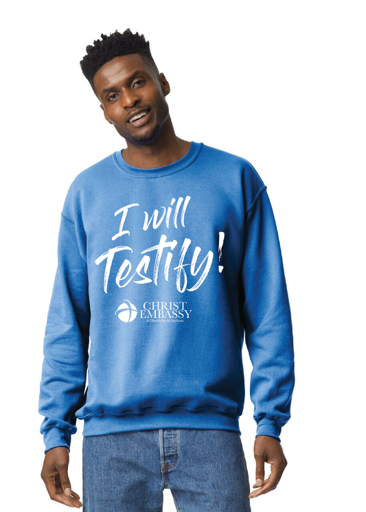 I Will Testify Blue Sweatshirt (En)