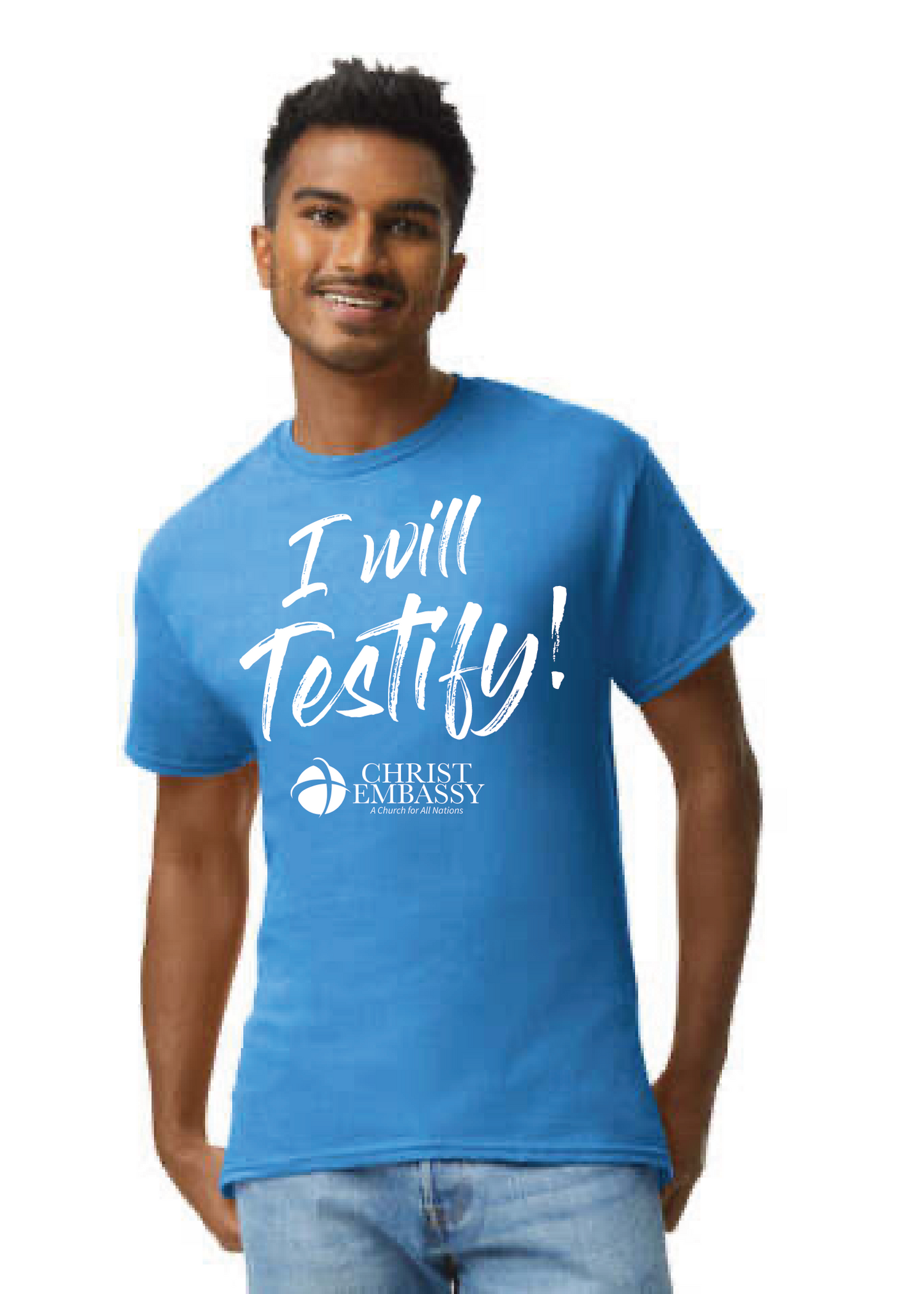 I Will Testify Blue T-Shirt (En)